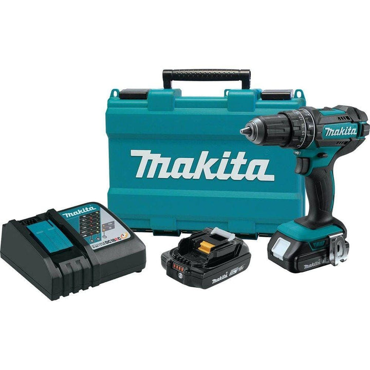 Makita 18V LXT Lithium‑Ion 1/2 in. Compact Cordless Hammer Driver‑Drill Kit with (2) 2.0Ah Batteries, Rapid Charger and Hard Case