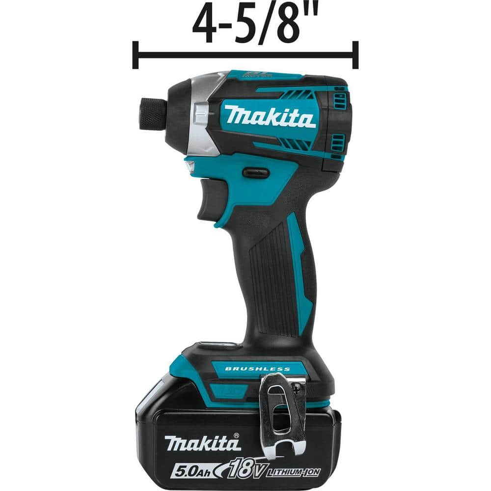 Makita 18V LXT Lithium‑Ion Brushless Cordless Quick‑Shift Mode 3‑Speed Impact Driver Kit with (2) 5.0Ah Batteries and Hard Case