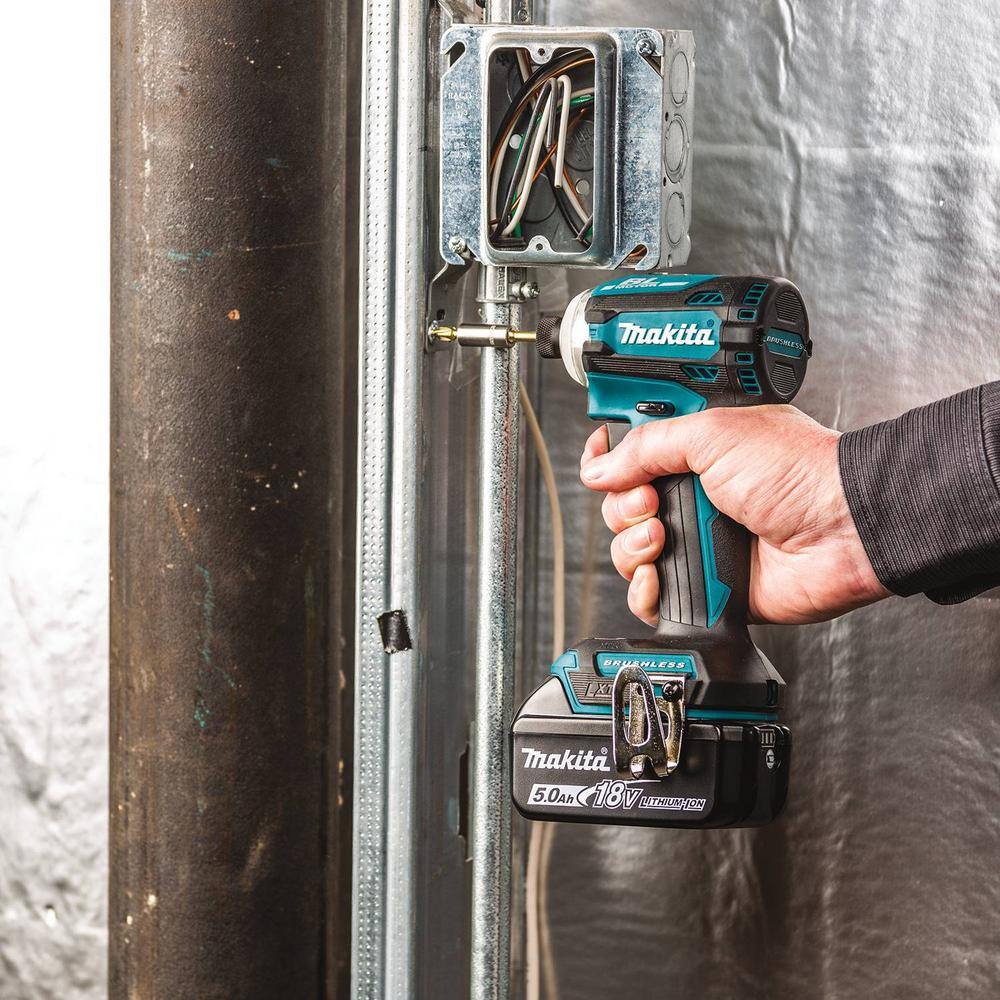 Makita 18V LXT 5.0Ah Brushless Cordless Impact Driver Kit with Quick-Shift Mode, 4-Speed (XDT16T)
