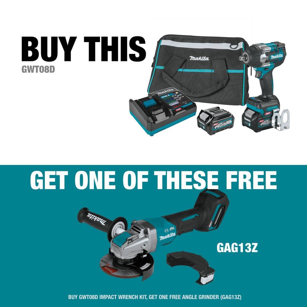 Makita 40V max XGT Brushless Cordless 4-Speed Mid-Torque 1/2 in. Impact Wrench Kit w/Detent Anvil, 2.5Ah