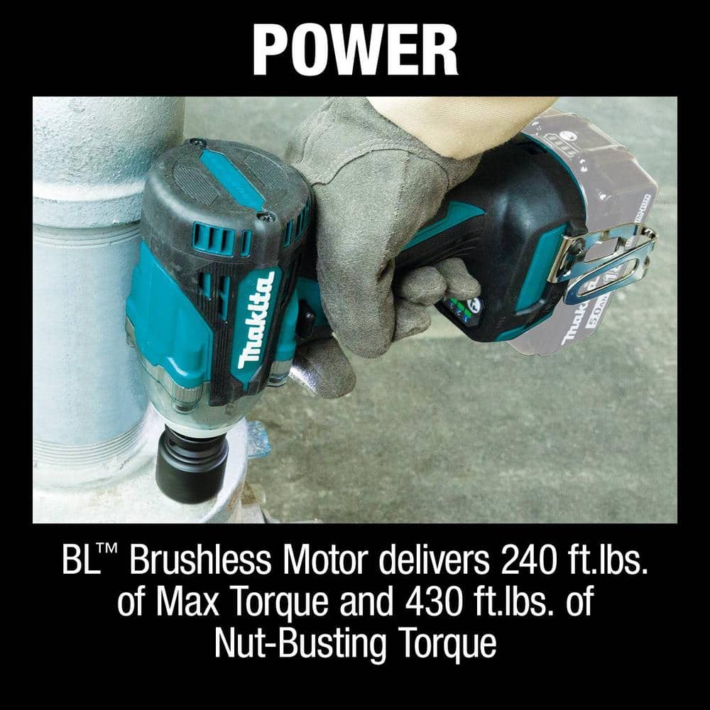 Makita 18V LXT Lithium-Ion Brushless Cordless 4-Speed 1/2 in. Impact Wrench with Detent Anvil (Tool-Only)