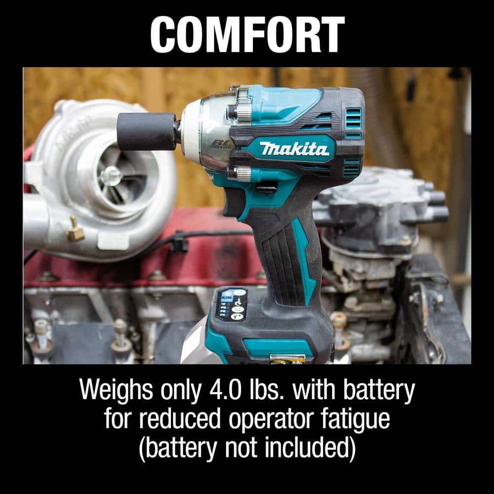 Makita 18V LXT Lithium-Ion Brushless Cordless 4-Speed 1/2 in. Impact Wrench with Detent Anvil (Tool-Only)