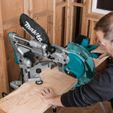 Makita 15 Amp 10 in. Dual‑Bevel Sliding Compound Miter Saw with Laser and Stand, LS1019LX