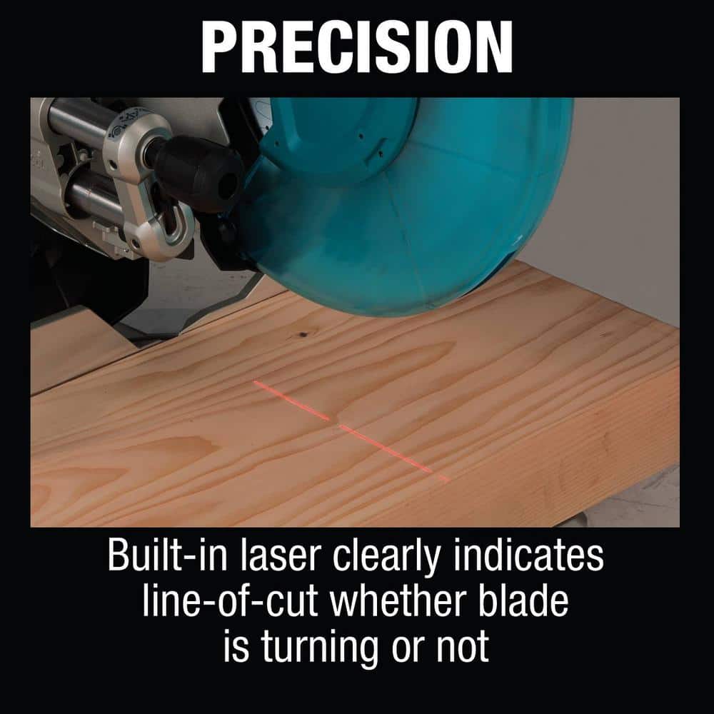 Makita 15-Amp 12 in. Dual-Bevel Sliding Compound Miter Saw with Laser and Portable Rise Miter Saw Stand, LS1219L + WST05