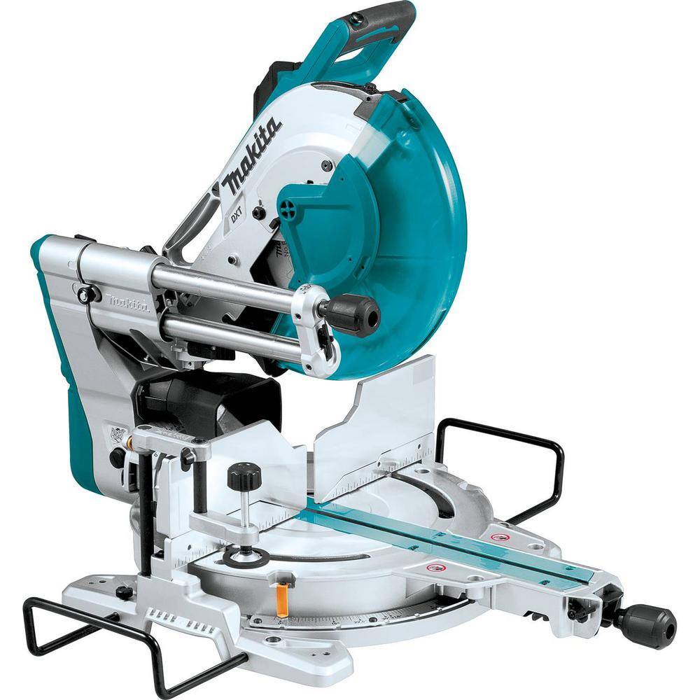 Makita 15-Amp 12 in. Dual-Bevel Sliding Compound Miter Saw with Laser and Portable Rise Miter Saw Stand, LS1219L + WST05