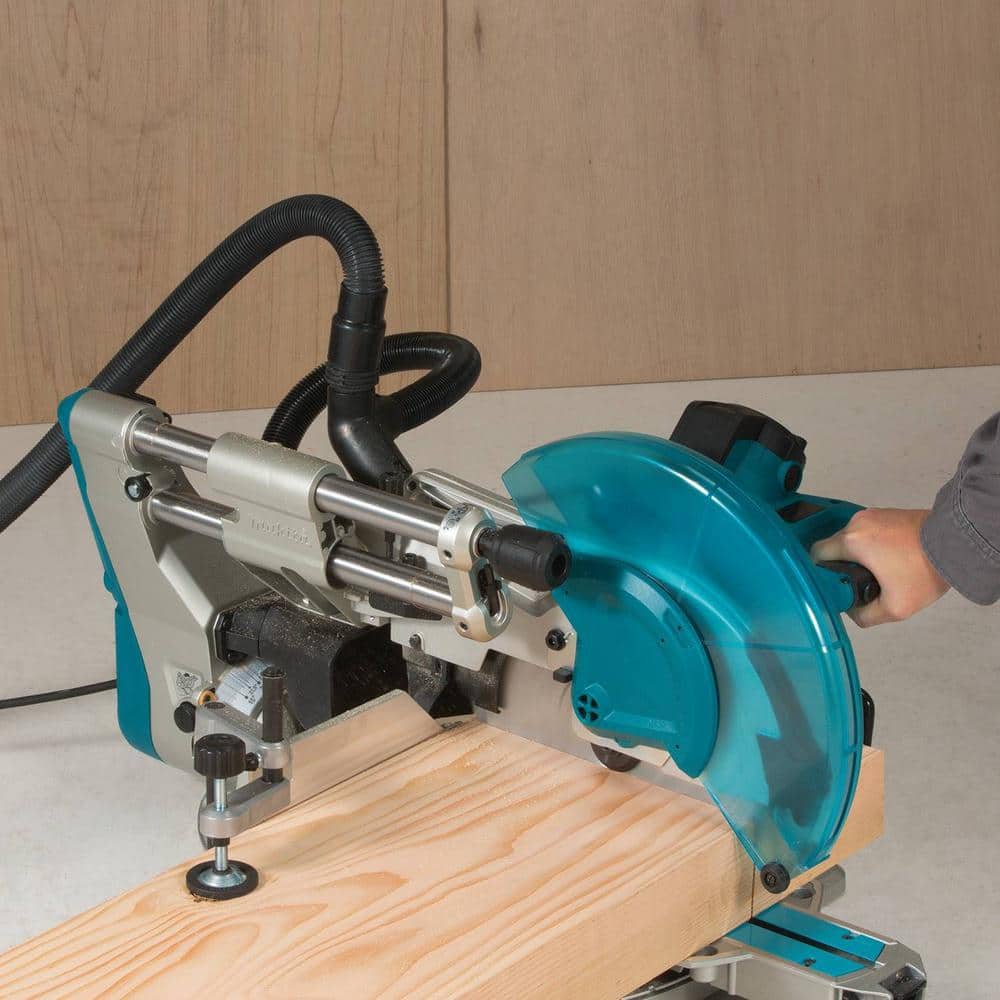Makita 15-Amp 12 in. Dual-Bevel Sliding Compound Miter Saw with Laser and Portable Rise Miter Saw Stand, LS1219L + WST05