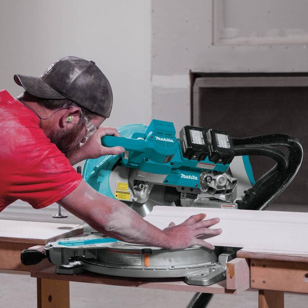 Makita 18V X2 LXT (36V) Brushless Cordless 10 in. Dual-Bevel Sliding Compound Miter Saw Kit with Laser, 5.0Ah Batteries (XSL04PTU)