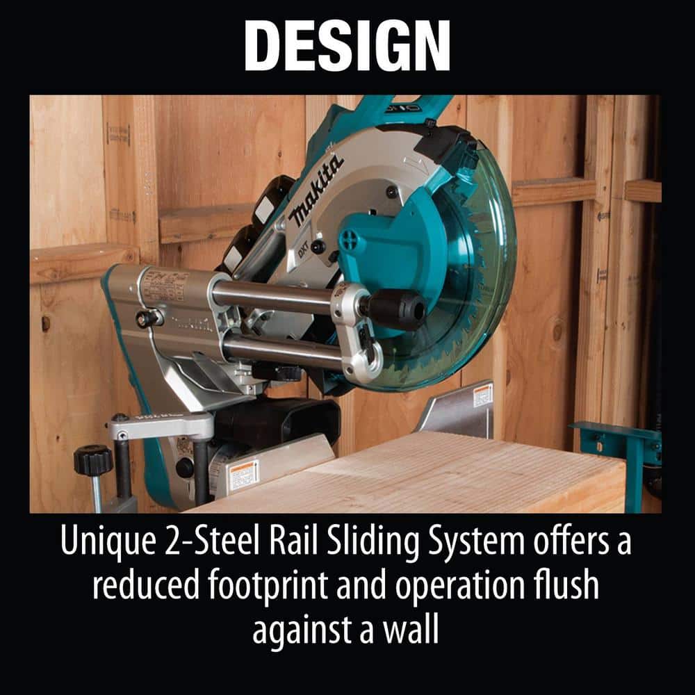 Makita 18V 5.0Ah X2 LXT Lithium‑Ion (36V) Brushless Cordless 10 in. Dual‑Bevel Sliding Compound Miter Saw with Laser Kit
