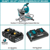 Makita 18V 5.0Ah X2 LXT Lithium‑Ion (36V) Brushless Cordless 10 in. Dual‑Bevel Sliding Compound Miter Saw with Laser Kit