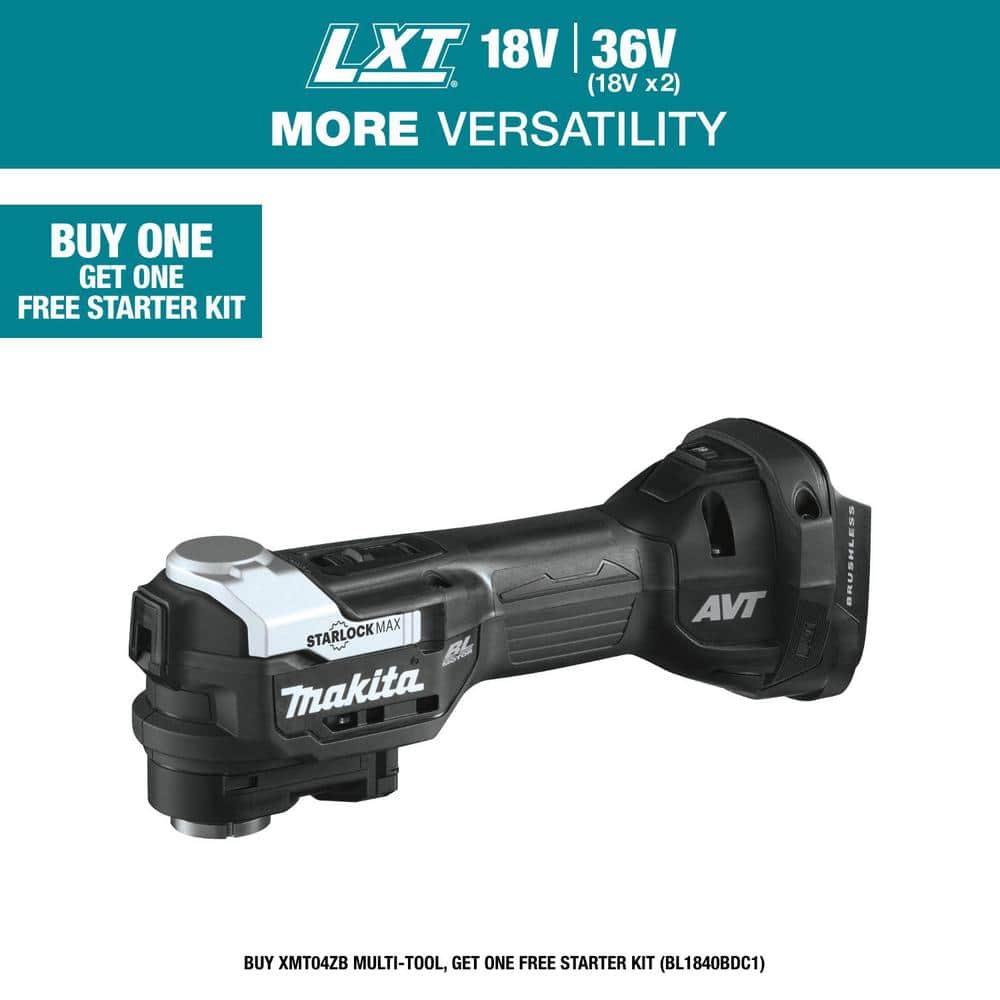 Makita 18V LXT Sub-Compact Lithium-Ion Brushless StarlockMax Cordless Multi-Tool (Tool Only)