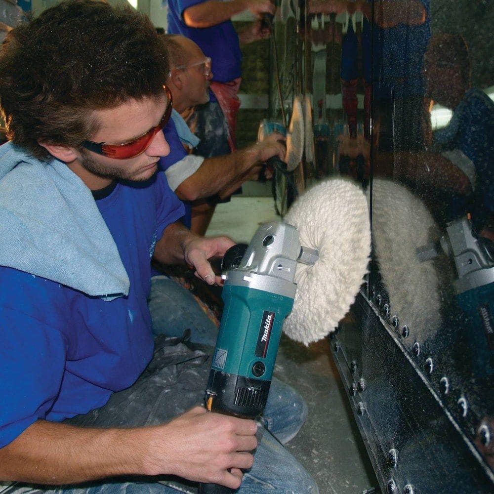 Makita 10 Amp 7 in. Corded Variable Speed Hook and Loop Sander/Polisher w/ Soft Start, Backing Pad, Side Handle and Loop Handle