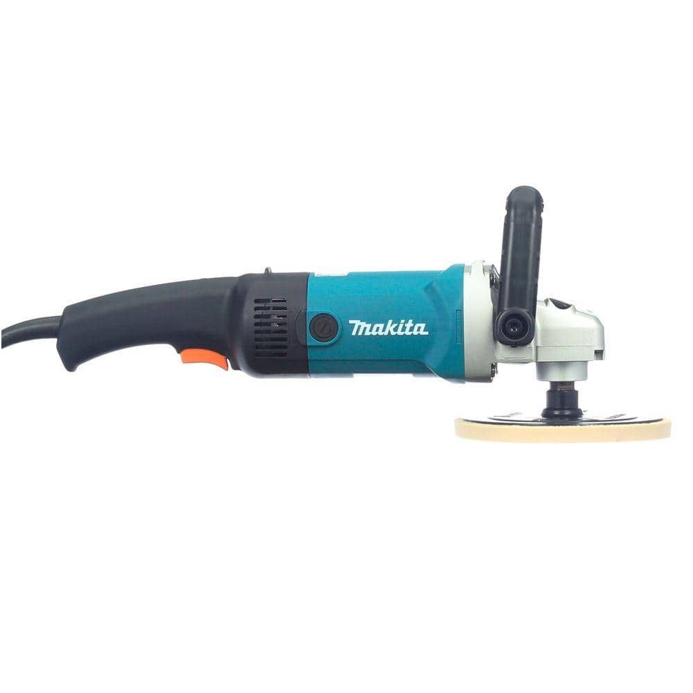 Makita 10 Amp 7 in. Corded Variable Speed Hook and Loop Sander/Polisher w/ Soft Start, Backing Pad, Side Handle and Loop Handle