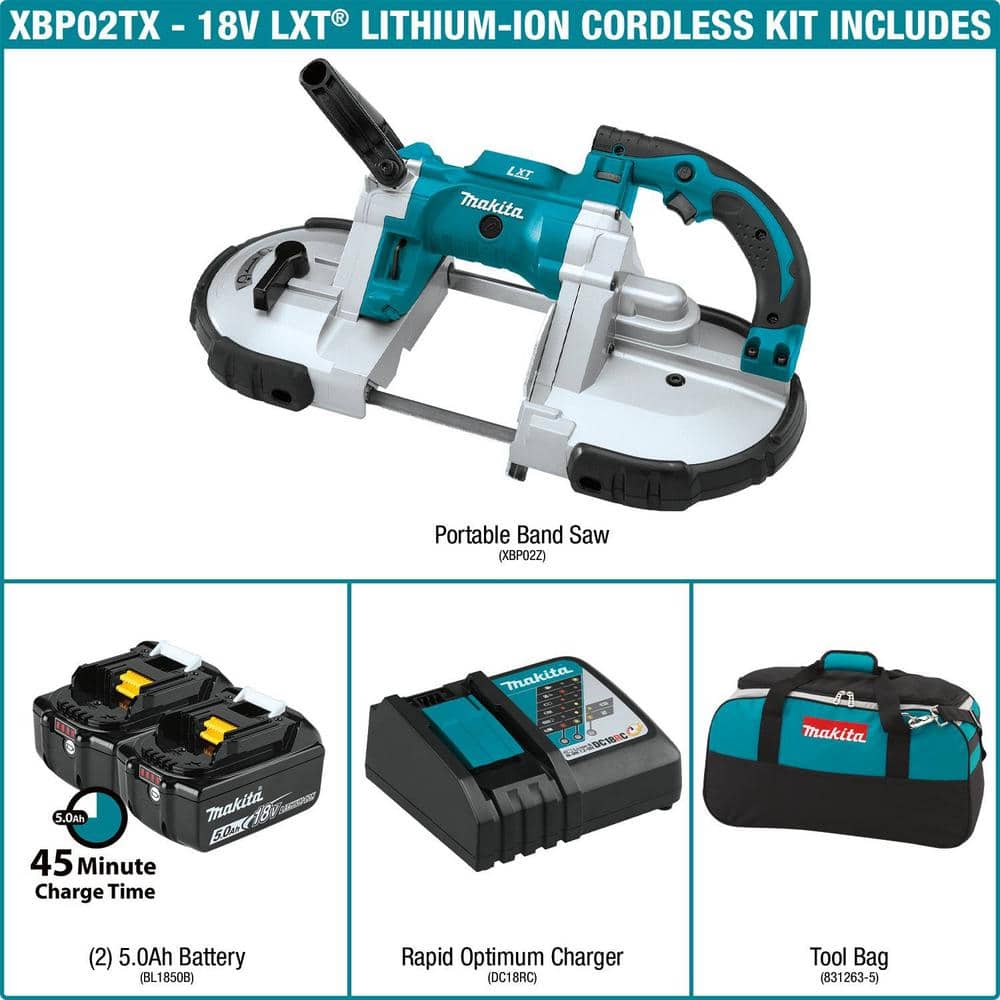 Makita 18V LXT 5.0Ah Lithium-Ion Cordless Portable Band Saw Kit (XBP02TX)