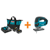 Makita 18-Volt LXT 4.0Ah Battery & Rapid Optimum Charger Starter Pack with Bonus 18V LXT Cordless Jig Saw (Tool-Only)