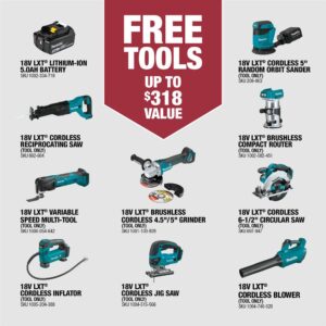 Makita 18-Volt LXT 4.0Ah Battery & Rapid Optimum Charger Starter Pack with Bonus 18V LXT Cordless Jig Saw (Tool-Only)