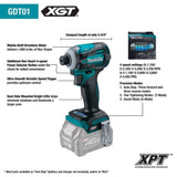 Makita 40V Max XGT Brushless Cordless 4-Piece Combo Kit (Hammer Driver-Drill/Impact Driver/Circ Saw/Flashlight) 2.5Ah/4.0Ah