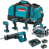 Makita 40-Volt max XGT Brushless Cordless 5-piece Combo Kit (Hammer Drill/Impact/Recip Saw/Circ Saw/Flashlight) 4.0Ah