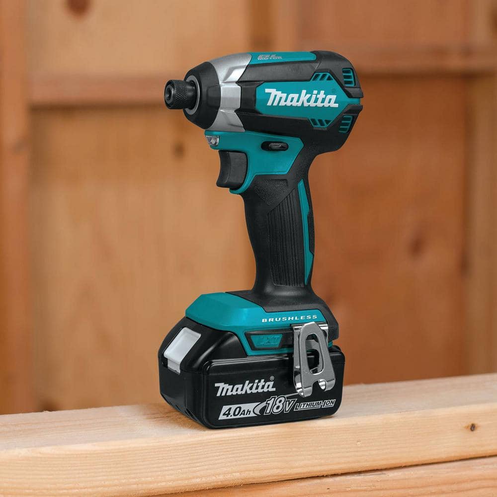 Makita 18V LXT Lithium-Ion Brushless Cordless Hammer Drill and Impact Driver Combo Kit (2-Tool) w/ (2) 4Ah Batteries, Bag