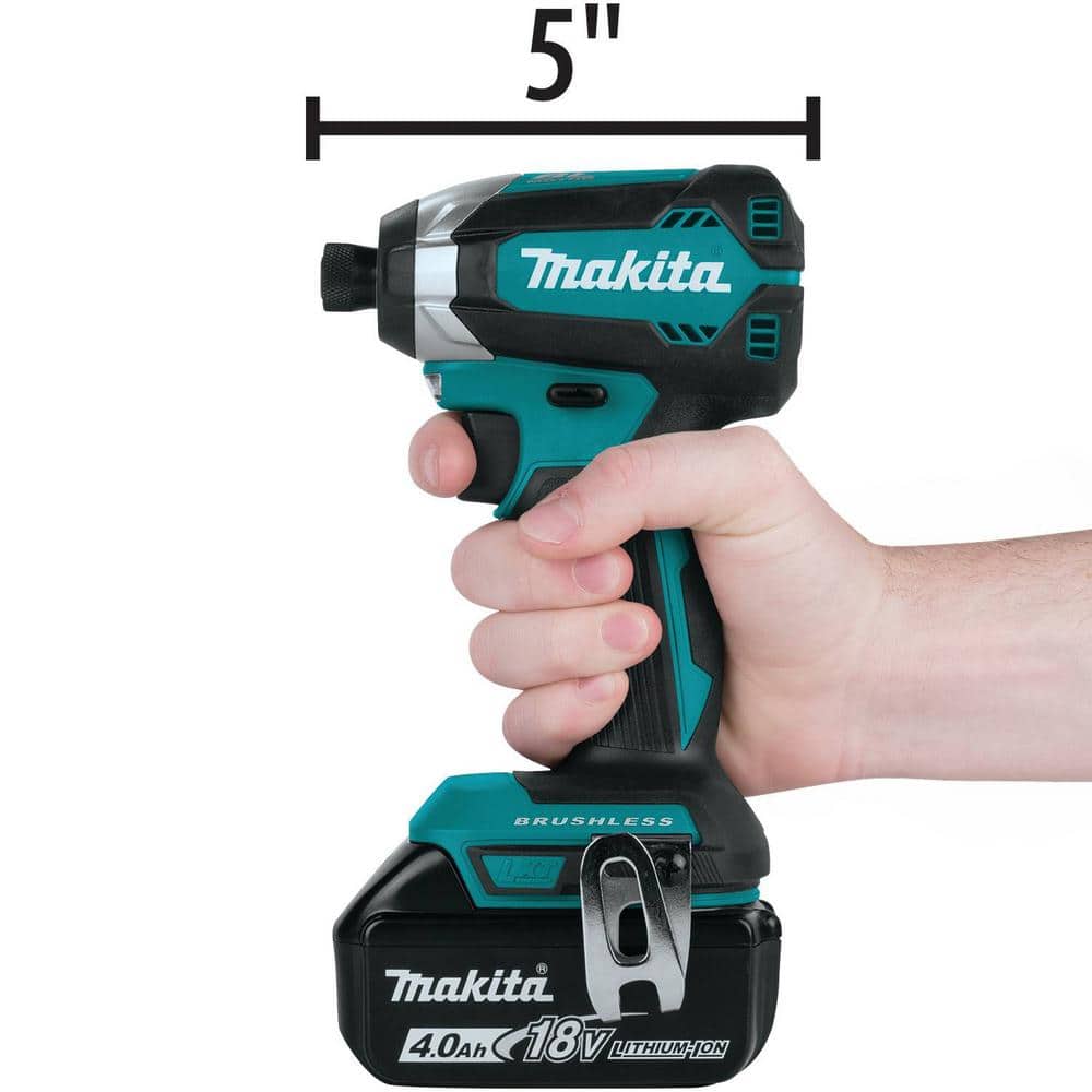 Makita 18V LXT Lithium-Ion Brushless Cordless Hammer Drill and Impact Driver Combo Kit (2-Tool) w/ (2) 4Ah Batteries, Bag