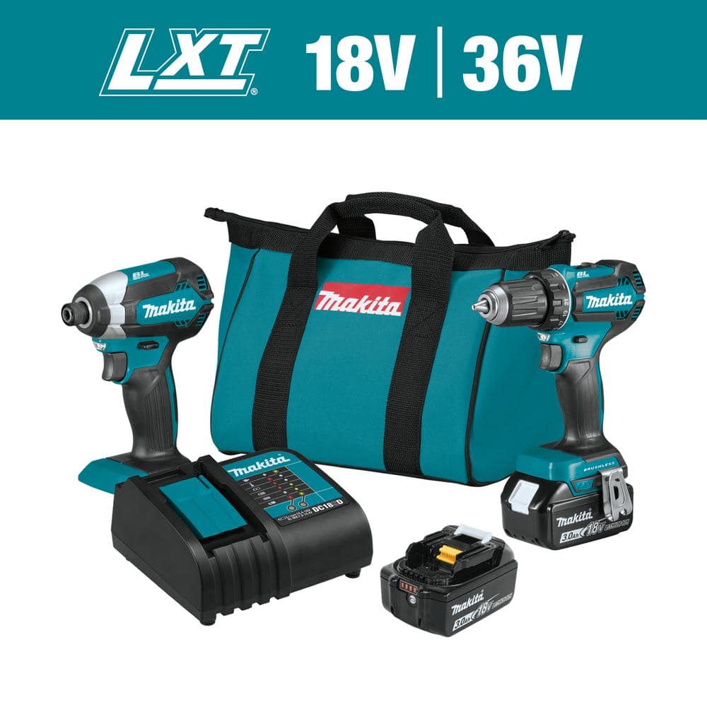 Makita 18V LXT Lithium-ion Brushless Cordless 2-Piece Combo Kit 3.0Ah Driver-Drill/ Impact Driver