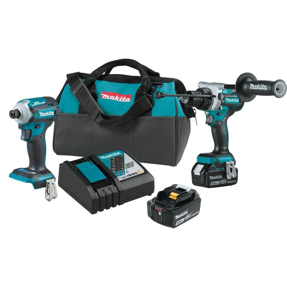 Makita 18V LXT Lithium-Ion Brushless Cordless Combo Kit 5.0 Ah (2-Piece) with bonus 18V LXT Lithium-Ion Reciprocating Saw