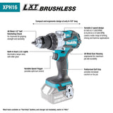 Makita 18-Volt LXT Lithium-ion Brushless Cordless 2-piece Combo Kit (Hammer Drill/Impact Driver) 2.0Ah/4.0Ah