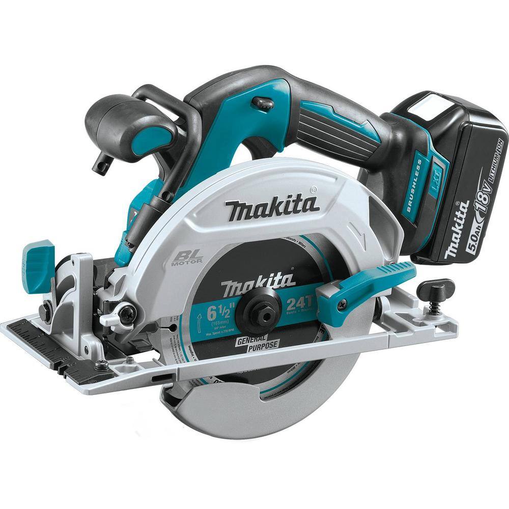 Makita 18V LXT Lithium-Ion Brushless Cordless Combo Kit (Hammer Drill/ Impact Driver/ Circular Saw/ Flashlight) 5.0Ah