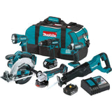 Makita 18V LXT Lithium‑Ion Cordless Combo Kit, 6‑Piece, with (2) 3.0Ah Batteries, Rapid Charger and Tool Bag