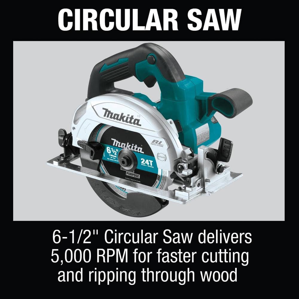 Makita 18-Volt LXT Lithium‑Ion Cordless 6‑Piece Combo Kit (Driver‑Drill/Impact Driver/Circular Saw/Multi‑Tool/Radio/Light), 3.0Ah