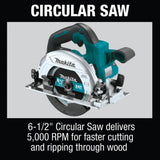 Makita 18-Volt LXT Lithium‑Ion Cordless 6‑Piece Combo Kit (Driver‑Drill/Impact Driver/Circular Saw/Multi‑Tool/Radio/Light), 3.0Ah