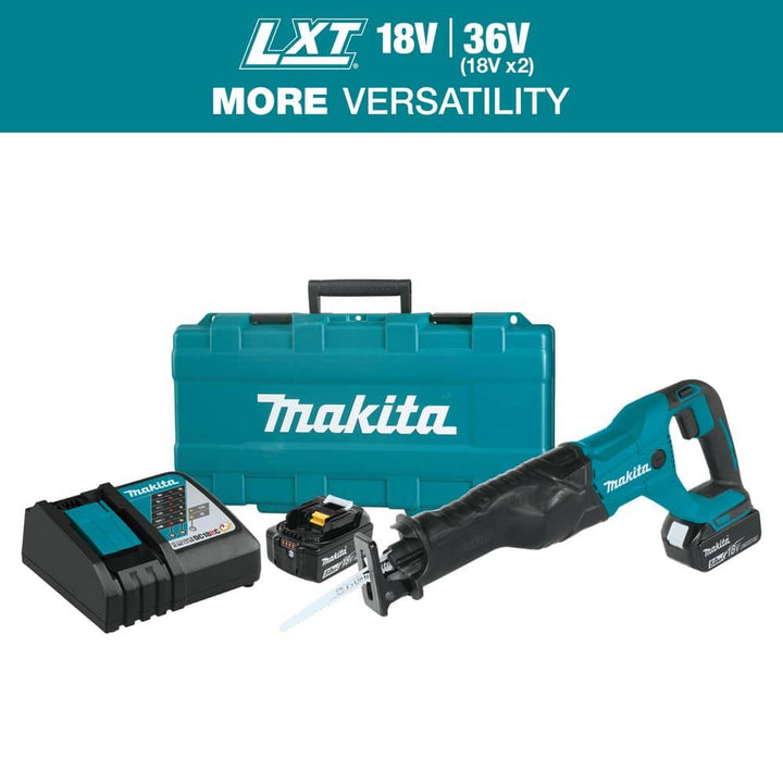 Makita 18V LXT Lithium‑Ion Cordless Reciprocating Saw Kit, 5.0Ah (XRJ04T)