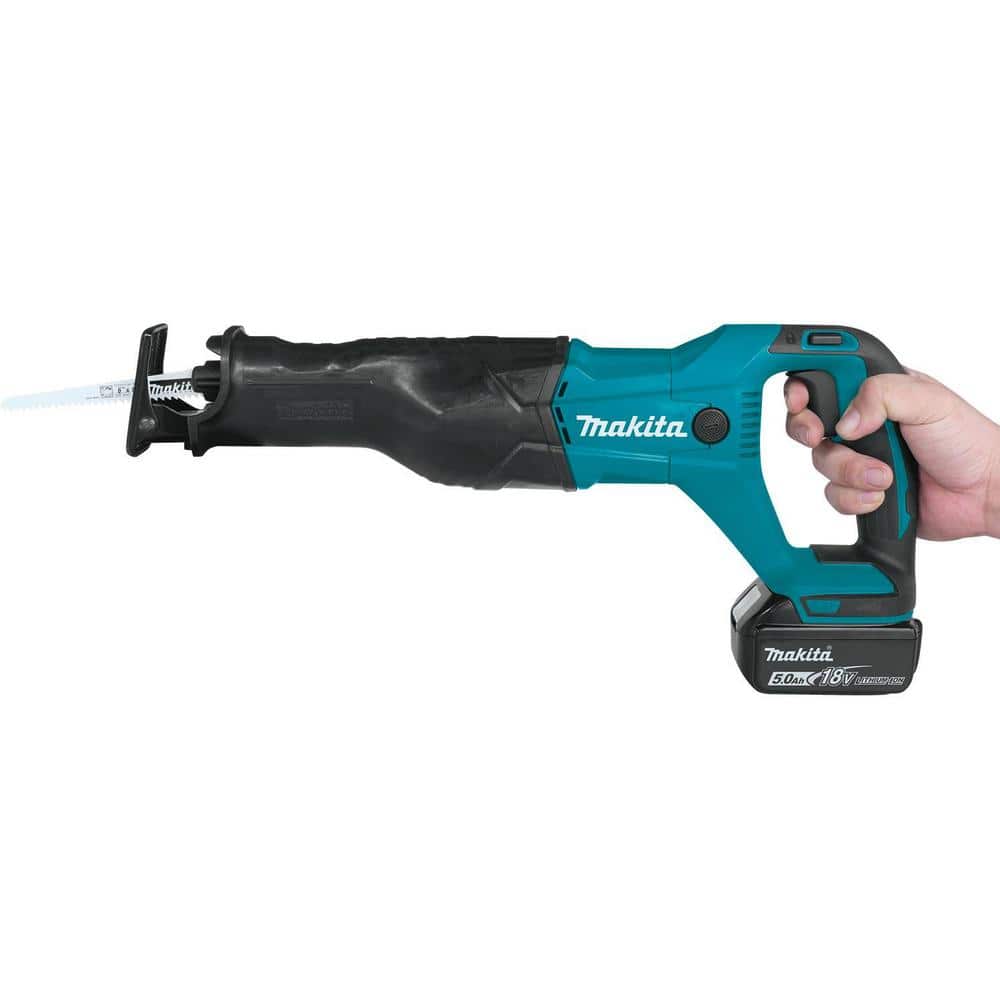 Makita 18V LXT Lithium‑Ion Cordless Reciprocating Saw Kit, 5.0Ah (XRJ04T)