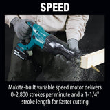 Makita 18V LXT Lithium‑Ion Cordless Reciprocating Saw Kit, 5.0Ah (XRJ04T)