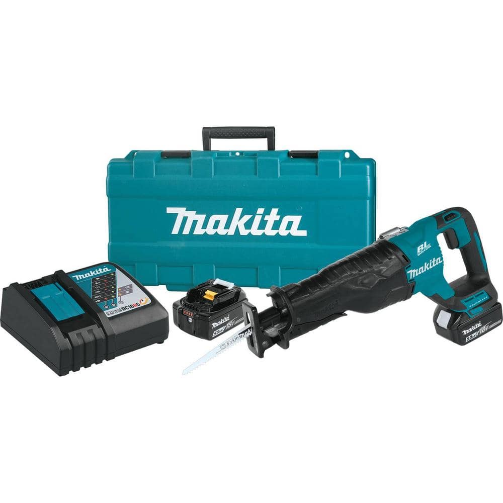 Makita 18-Volt LXT Brushless Cordless Recipro Saw Kit, 5.0Ah with Bonus 18V LXT 5.0Ah Battery Pack