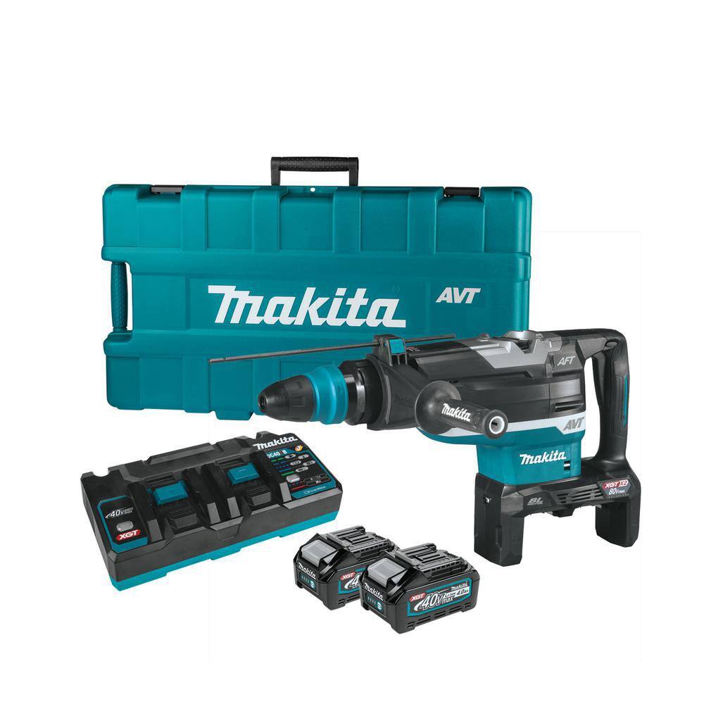 Makita 40V max X2 XGT (80V max) Brushless Cordless 2 in. AVT Rotary Hammer Kit, AFT, AWS Capable (4.0 Ah)