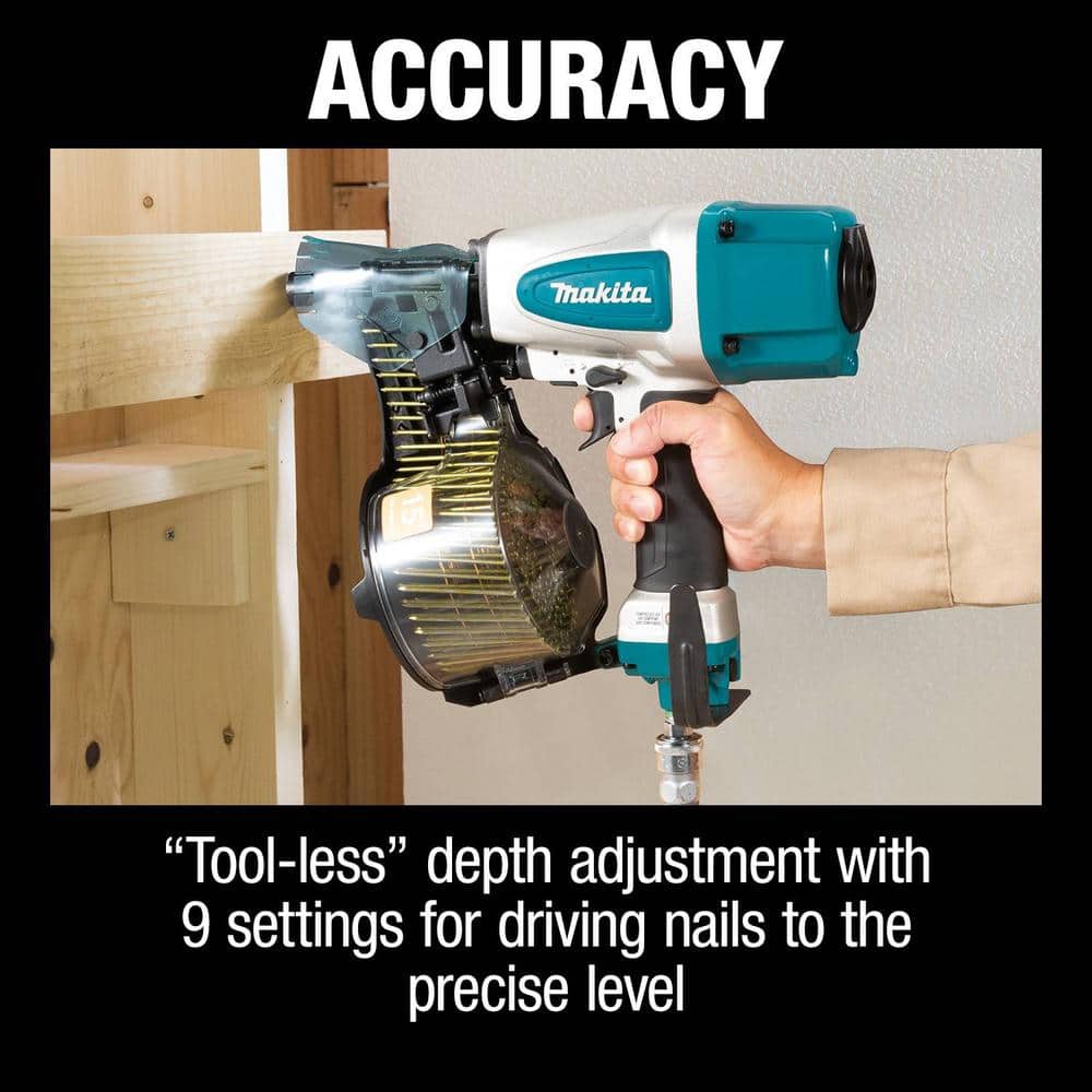Makita Pneumatic 2-1/2 in. 15° Siding Coil Nailer