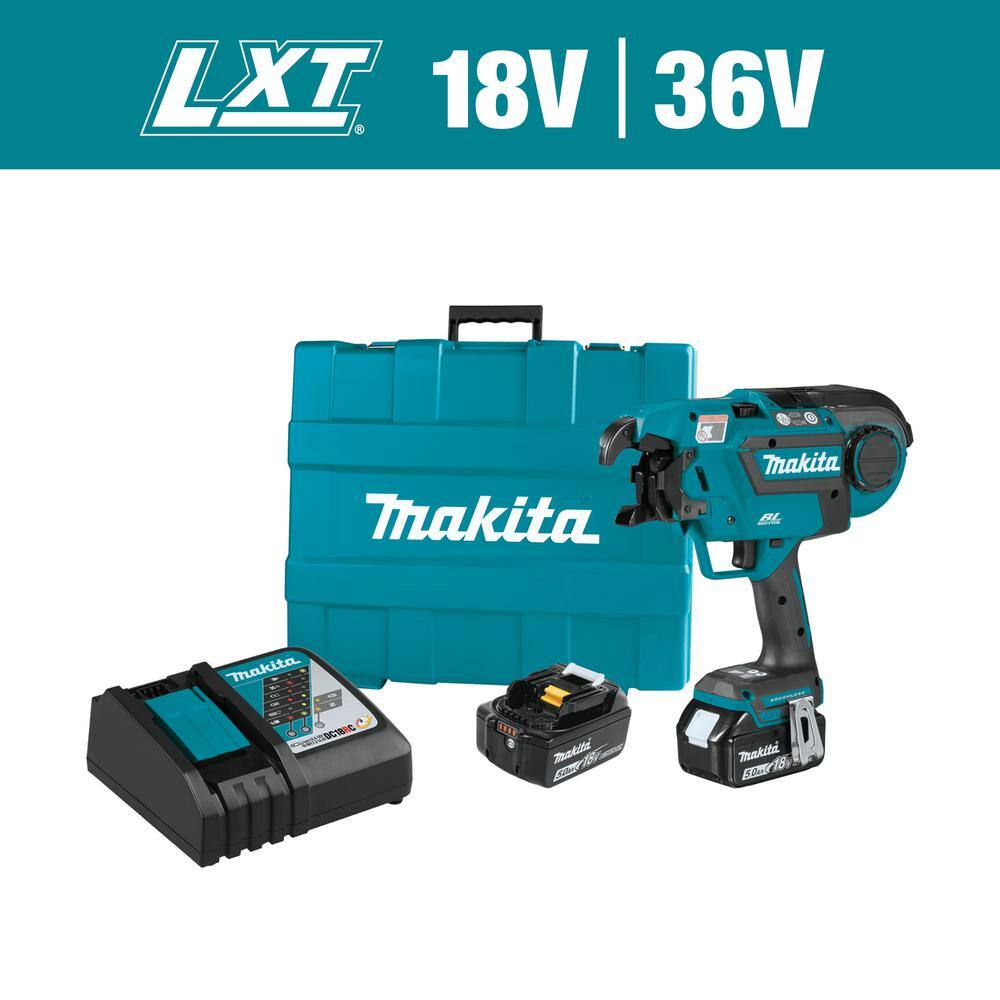 Makita 18V LXT Lithium-Ion Brushless Cordless Rebar Tying Tool Kit (5.0 Ah)