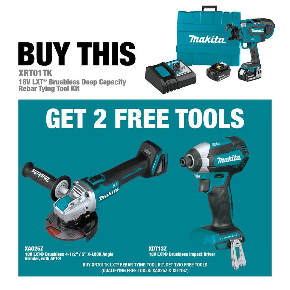 Makita 18V LXT Lithium-Ion Brushless Cordless Rebar Tying Tool Kit (5.0 Ah)