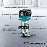 Makita 5.0 Ah 18V LXT Lithium‑Ion Brushless Cordless Compact Router Kit with Bonus Cordless Jig Saw