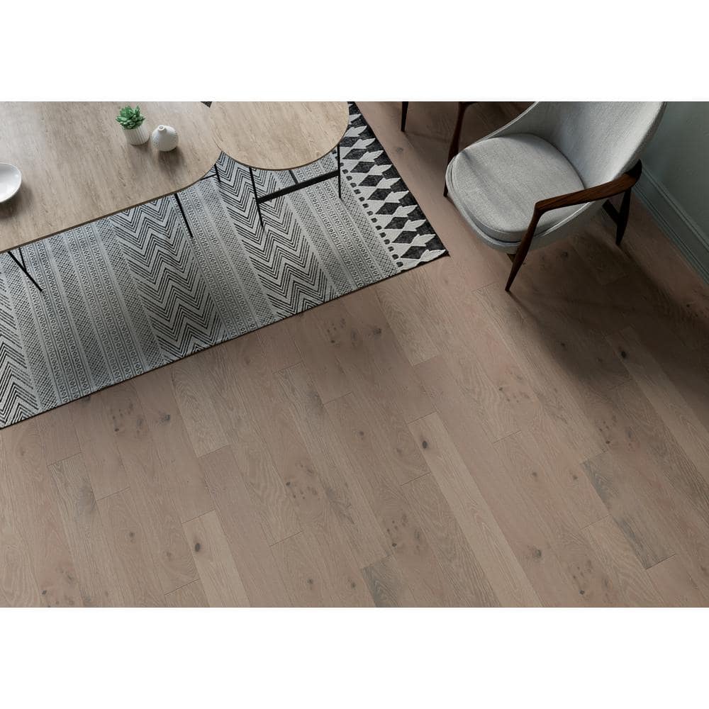 ACQUA FLOORS Mansfield Oak 1/4 in. T x 5 in. W Click Lock Wire Brushed Engineered Hardwood Flooring (16.68 sq.ft./case)