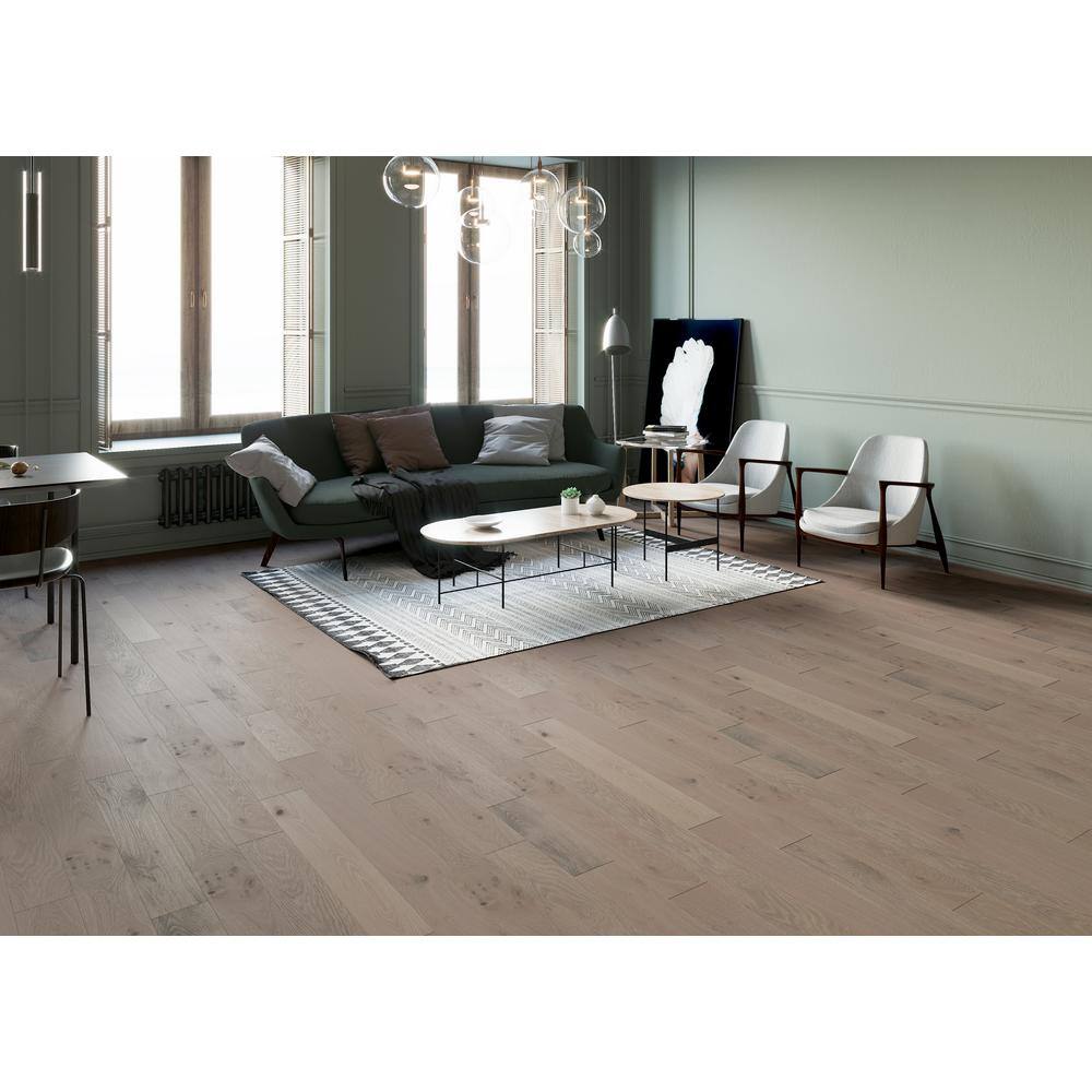 ACQUA FLOORS Mansfield Oak 1/4 in. T x 5 in. W Click Lock Wire Brushed Engineered Hardwood Flooring (16.68 sq.ft./case)
