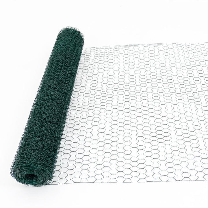 maocao hoom Large Size Galvanized Hexagonal Floral Green Chicken Wire, Outdoor Anti-Rust Chicken Wire Poultry Netting for Garden