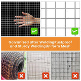 maocao hoom 1/2 inch Galvanised Wire Mesh Rolls, Chicken Coop Wire Mesh, Gopher Barrier Welded Wire Mesh Fence, Rat Fence
