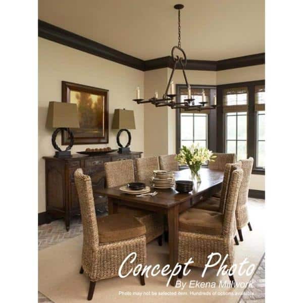 Ekena Millwork 3-5/8 in. x 94-1/2 in. x 3-1/2 in. Unfinished Wood Maple Andrea Rope Carved Crown Moulding