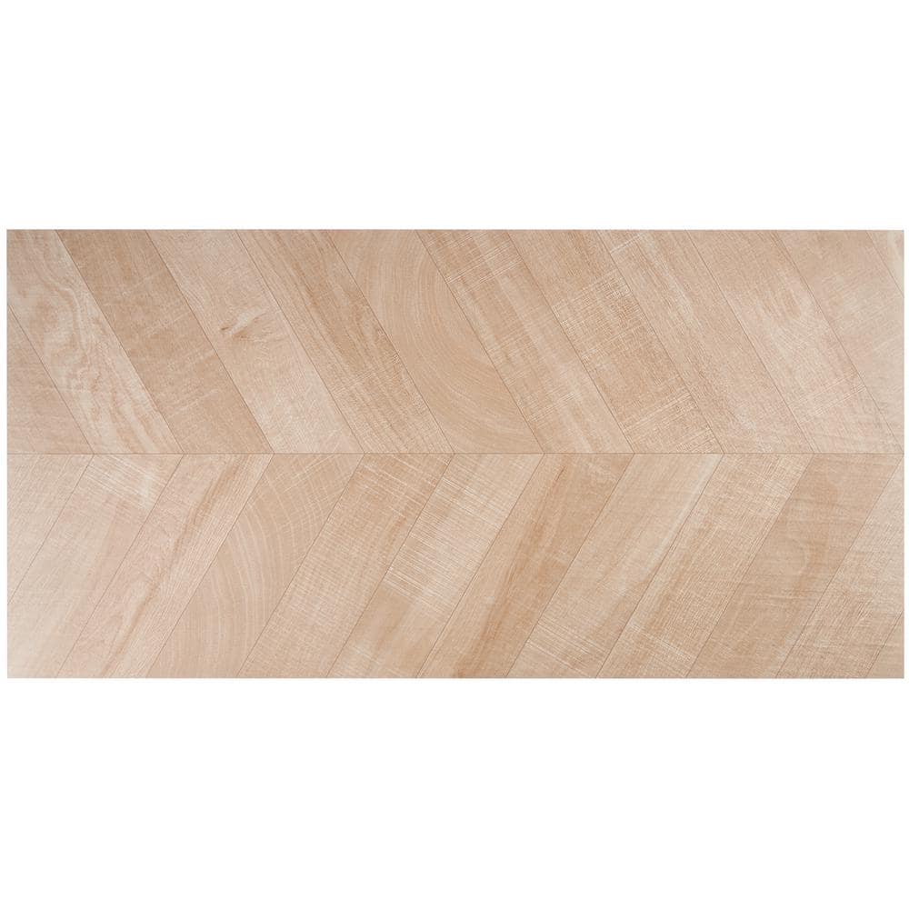 Montgomery Chevron Maple 24 in. x 48 in. Matte Porcelain Floor and Wall Tile (15.49 sq. ft./Case)