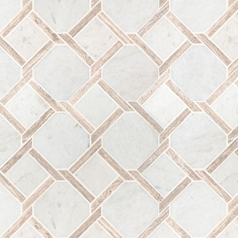 MSI Marbella Lynx 12 in. x 12 in. x 10mm Polished Marble Mesh-Mounted Mosaic Tile (10 sq. ft. / Case)