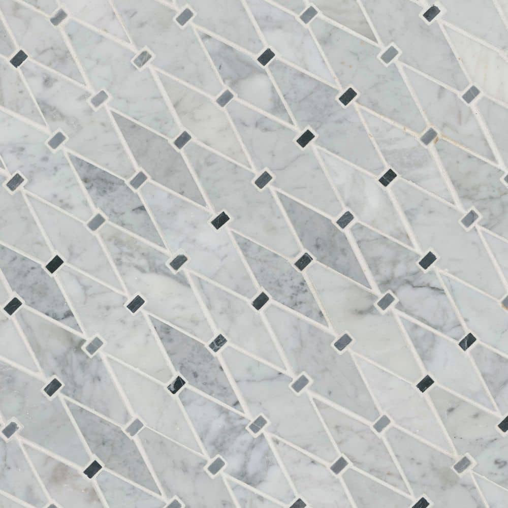 MSI Marbella Diamond 12 in. x 12 in. x 10mm Polished Marble Mesh-Mounted Mosaic Tile (10 sq. ft. / Case)