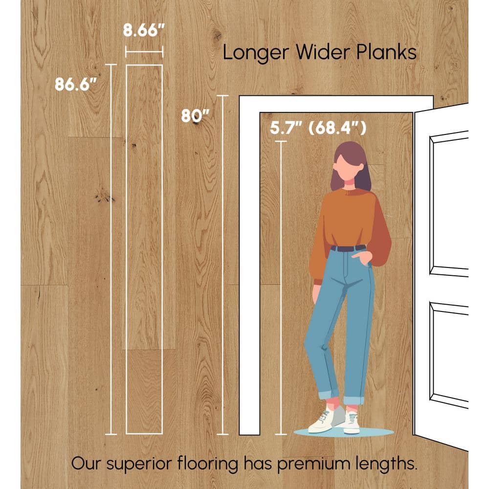 ASPEN FLOORING Marigold White Oak 9/16 in. T x 8.66 in. W Tongue and Groove Smooth Engineered Hardwood Flooring (1250 sqft/pallet)