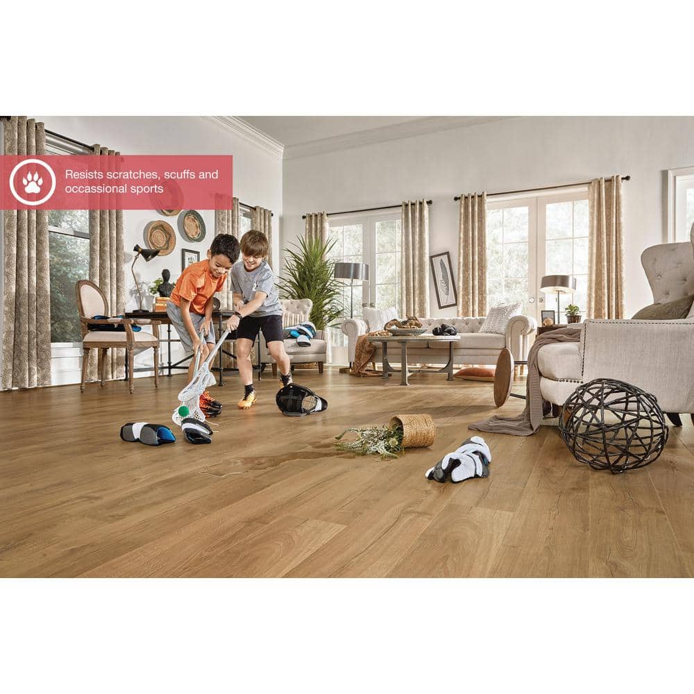 Pergo Outlast+ Marigold Oak 12 mm T x 7.4 in. W Waterproof Laminate Wood Flooring (19.63 sqft/case)