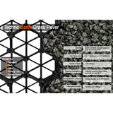 Techno Earth 19.7 in. x 19.7 in. x 1.9 in. Black Permeable Plastic Grass Pavers for Parking Lots, Driveways (4 Pieces/11 sq.ft.)